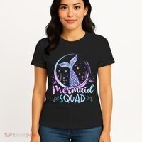 Mermaid Birthday Squad Party Women's T-Shirt thumb 4