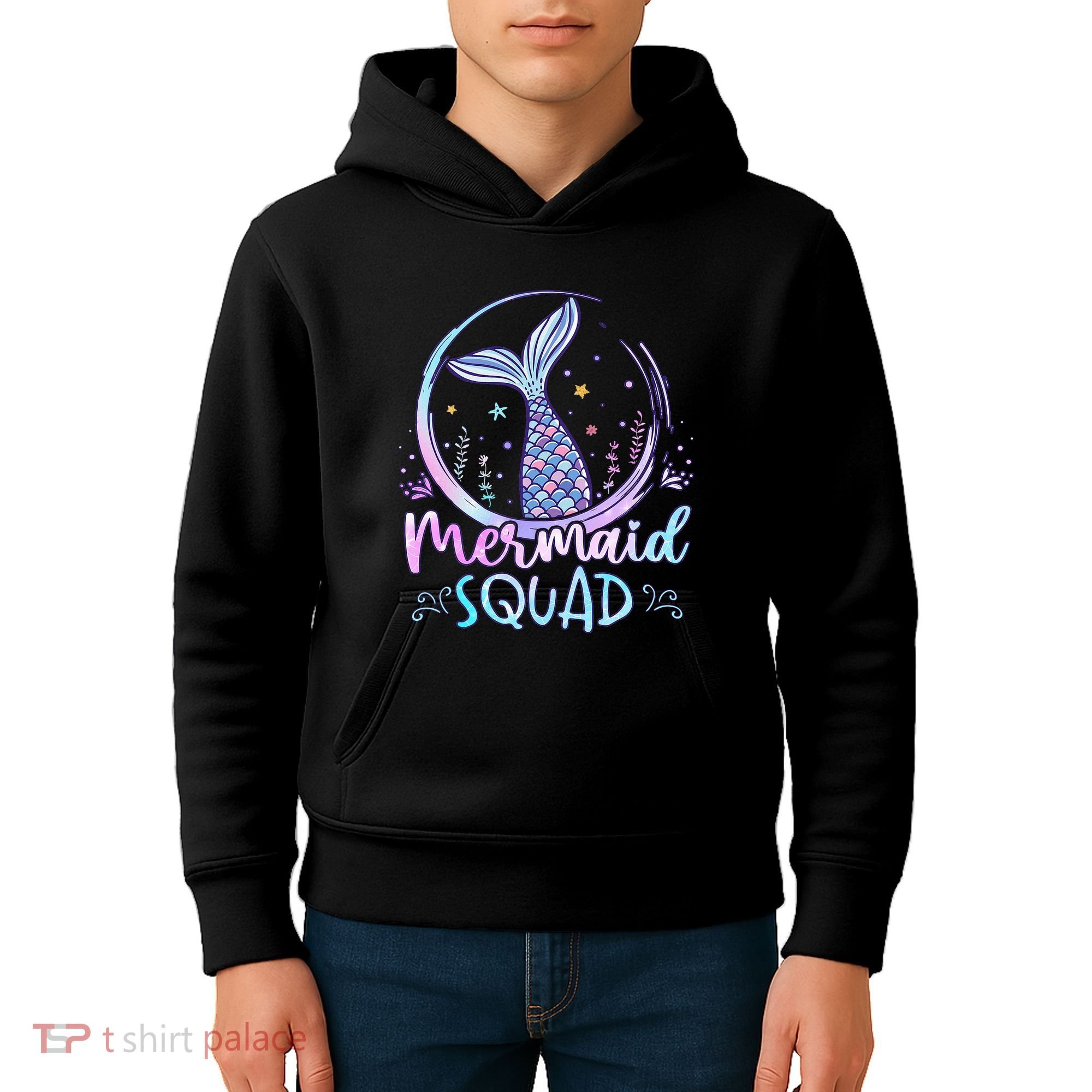 Mermaid Birthday Squad Party Kids Hoodie