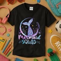 Mermaid Birthday Squad Party Kids T-Shirt thumb 3
