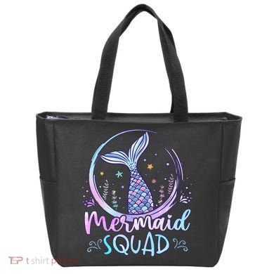 Mermaid Birthday Squad Party Tote Bag