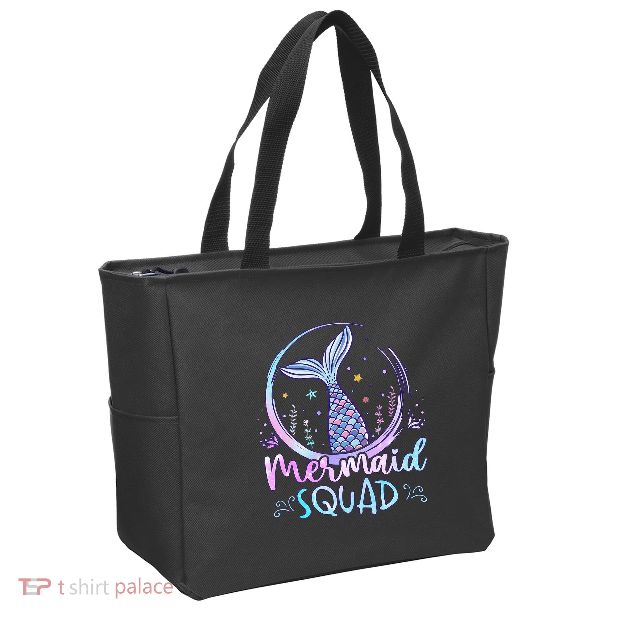 Mermaid Birthday Squad Party Tote Bag