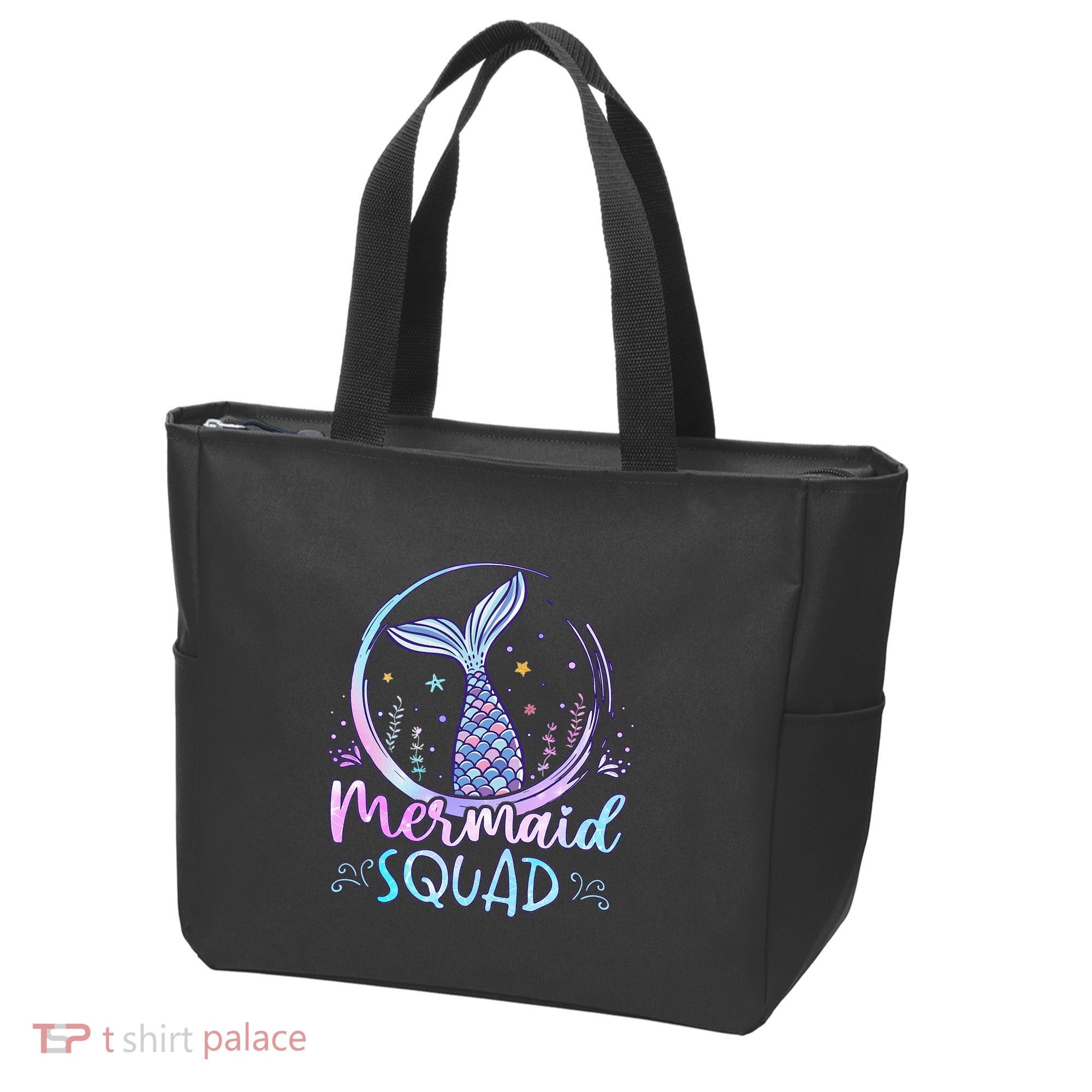 Mermaid Birthday Squad Party Tote Bag