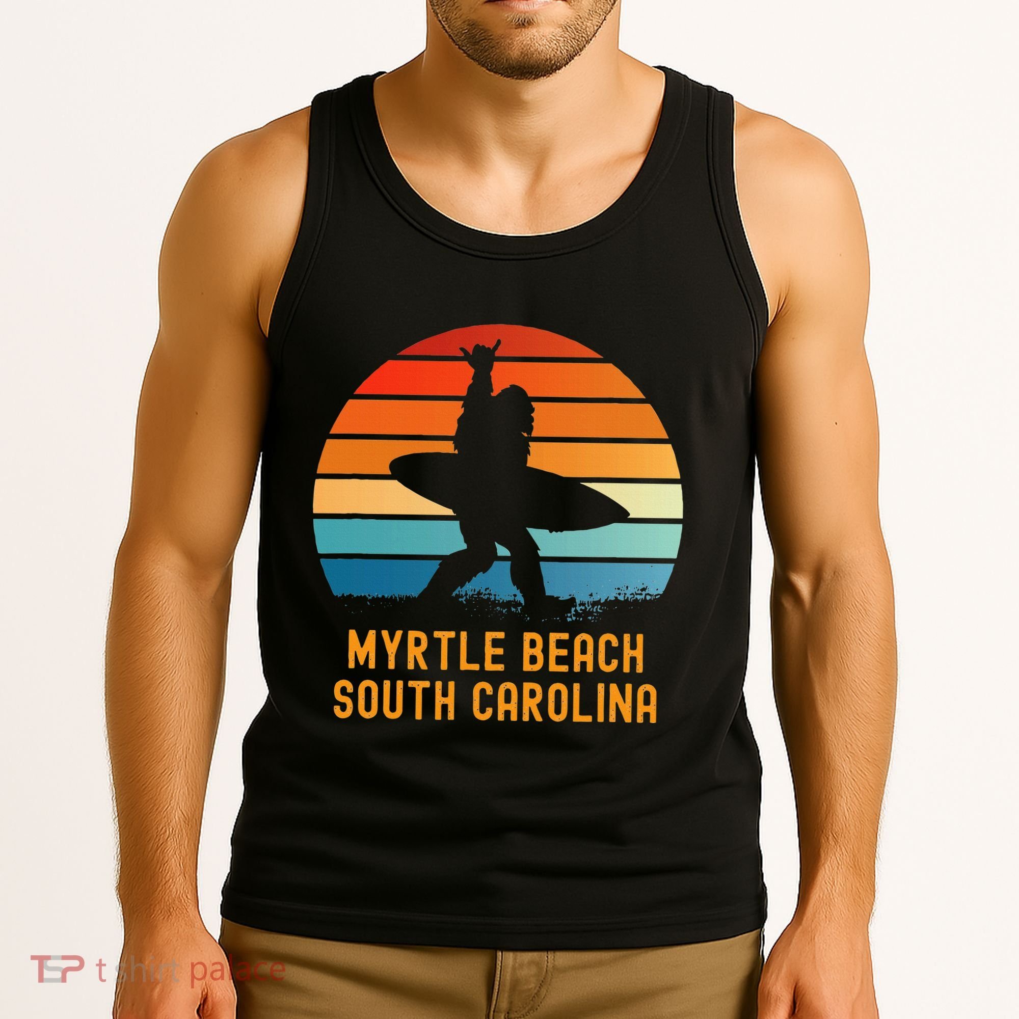 Myrtle Beach South Carolina Sasquatch Souvenir Tank Top