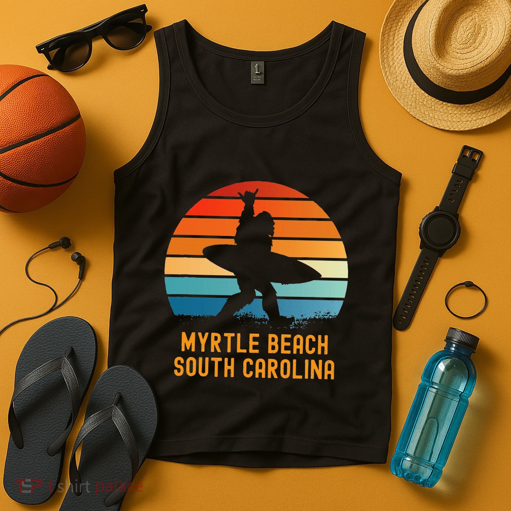 Myrtle Beach South Carolina Sasquatch Souvenir Tank Top