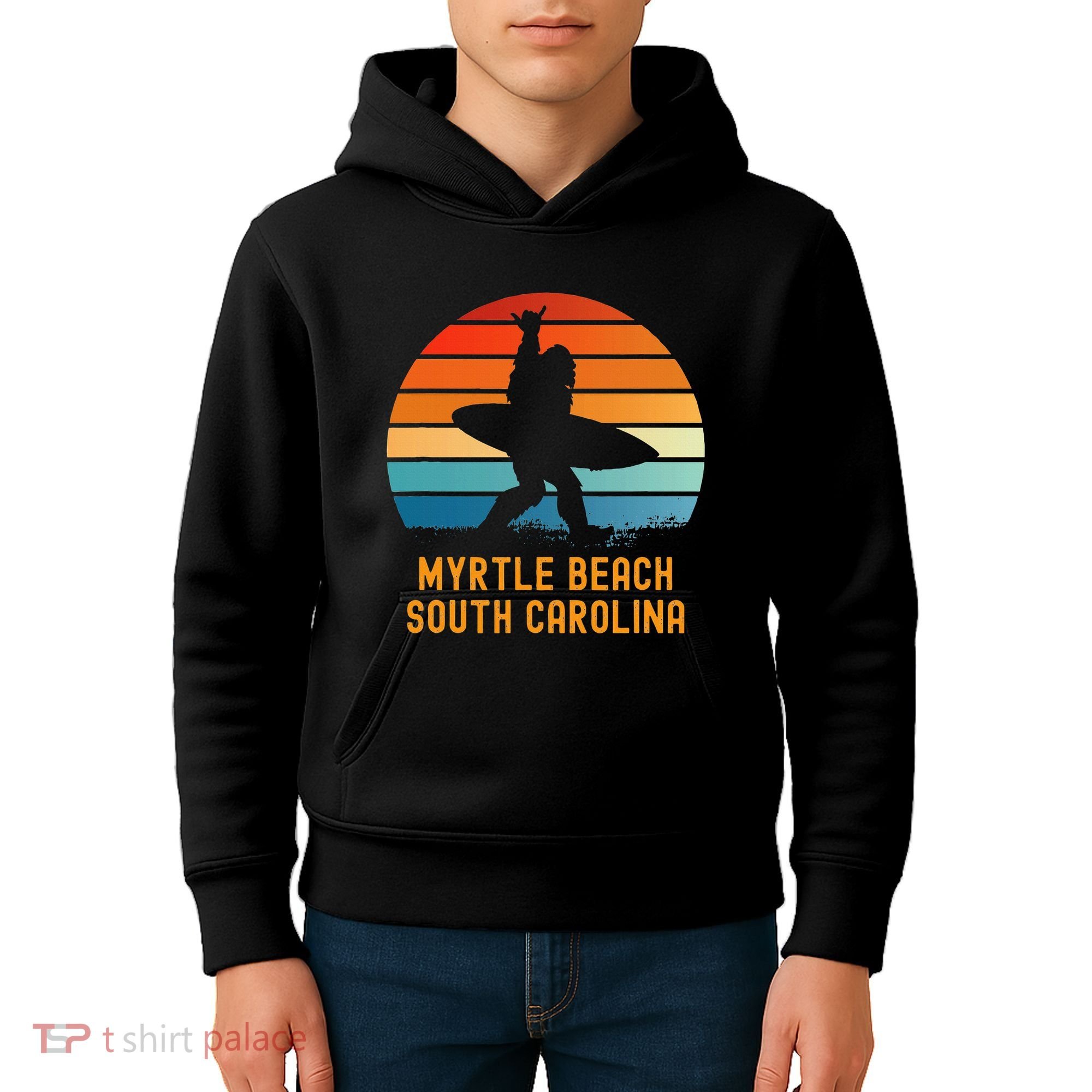 Myrtle Beach South Carolina Sasquatch Souvenir Kids Hoodie