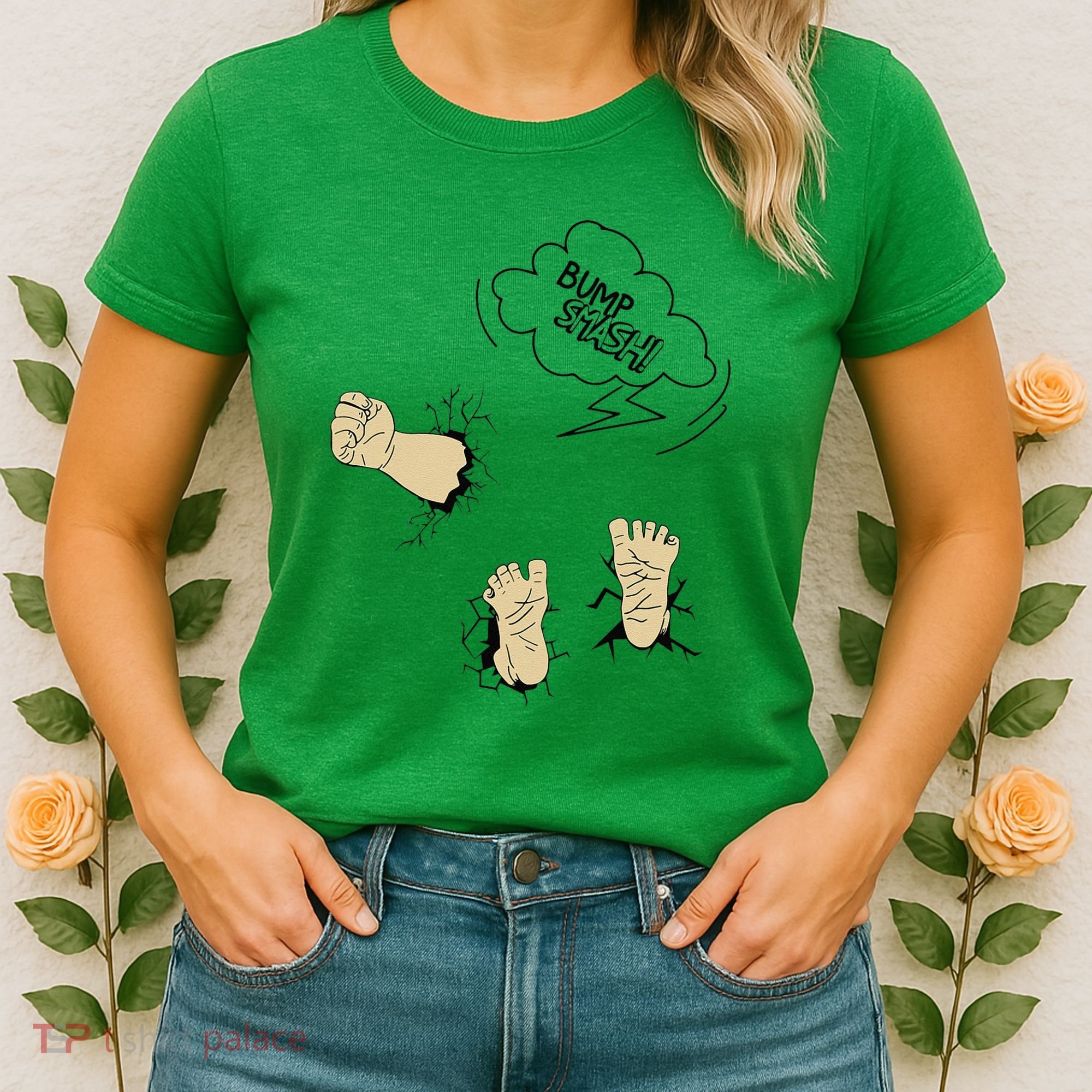 Maternity Bump Smash Cute And Funny Pregnancy Announcement Women's T-Shirt