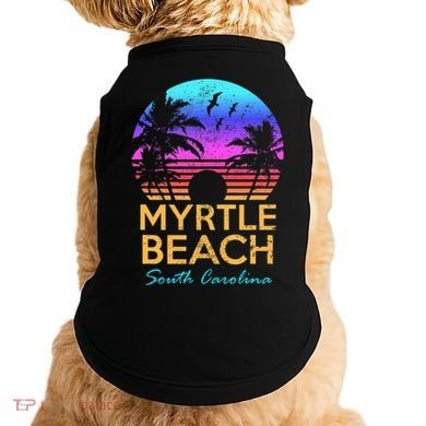 Myrtle Beach South Carolina Vacation Vintage Sunset Doggie Tank