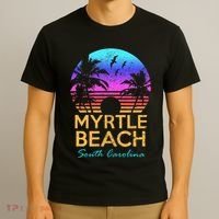 Myrtle Beach South Carolina Vacation Vintage Sunset T-Shirt thumb 3