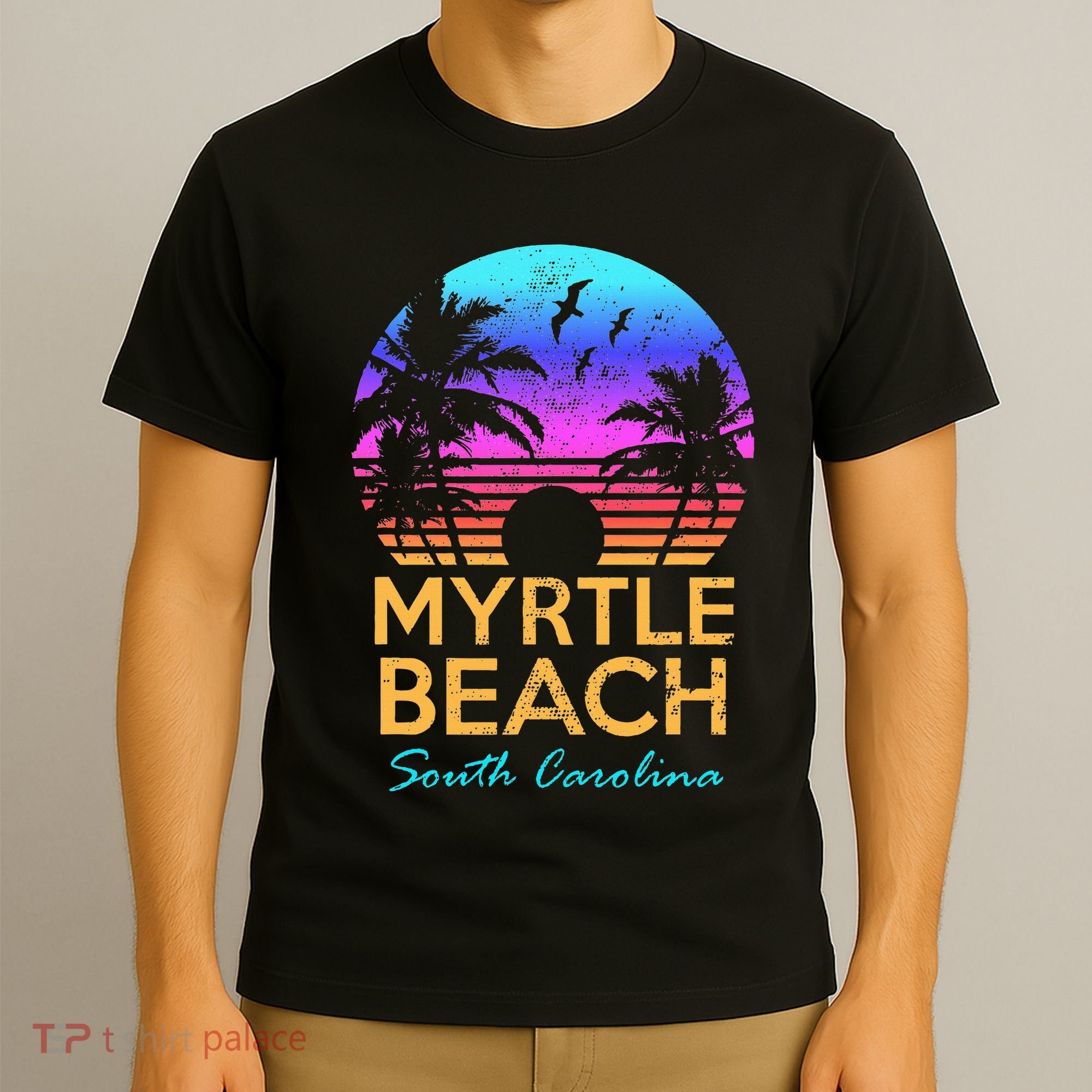 Myrtle Beach South Carolina Vacation Vintage Sunset T-Shirt