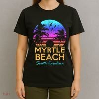 Myrtle Beach South Carolina Vacation Vintage Sunset T-Shirt thumb 4