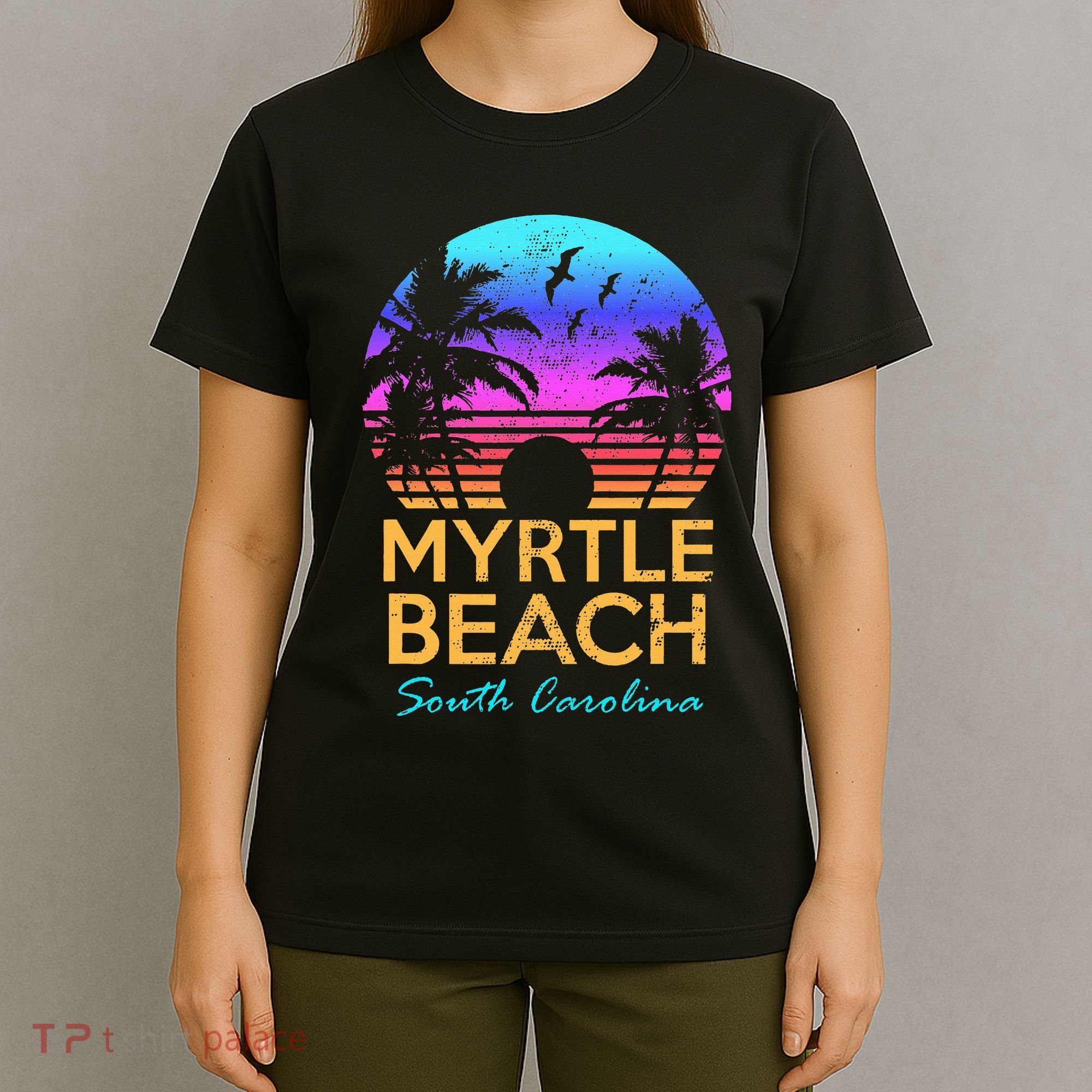 Myrtle Beach South Carolina Vacation Vintage Sunset T-Shirt