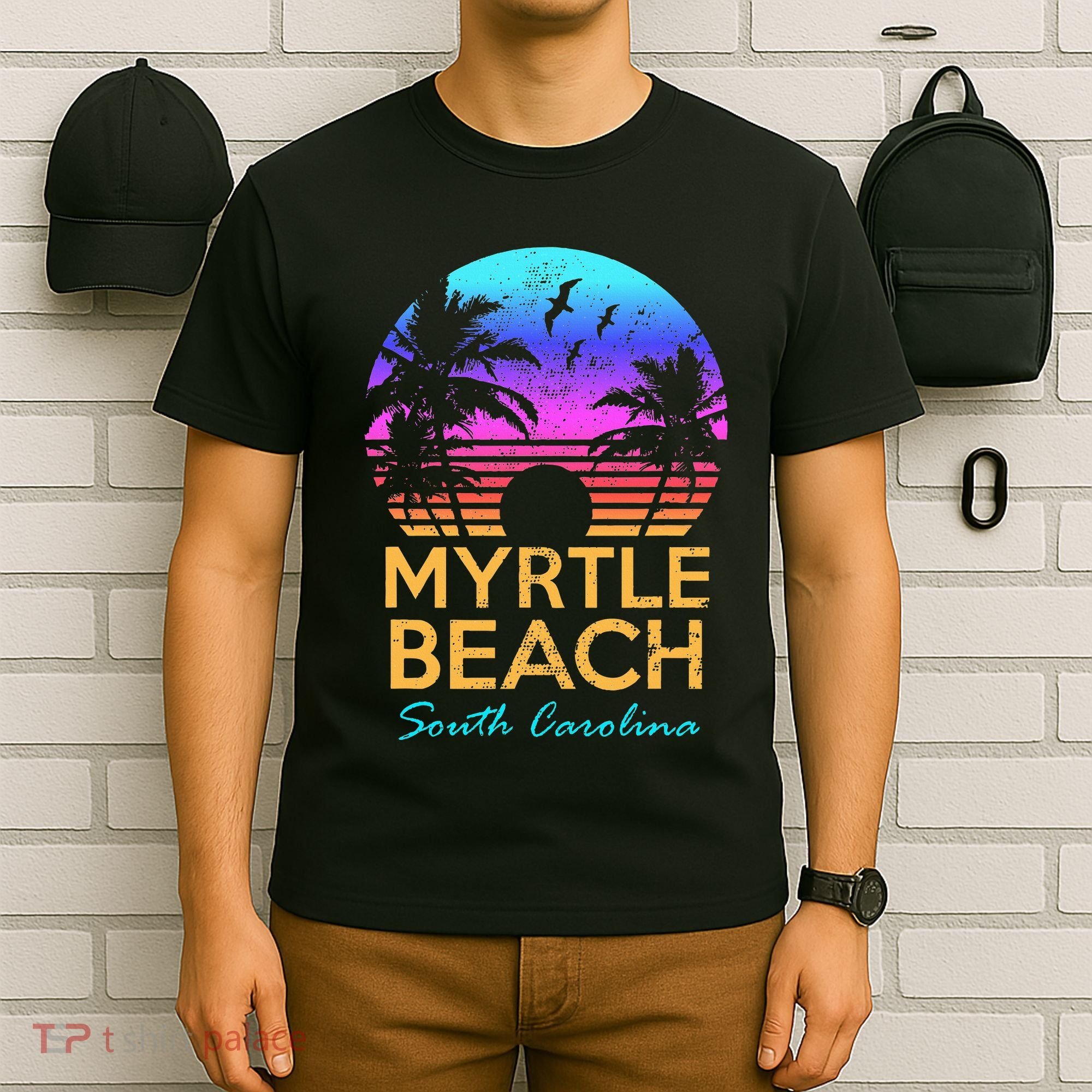 Myrtle Beach South Carolina Vacation Vintage Sunset T-Shirt