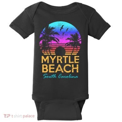Myrtle Beach South Carolina Vacation Vintage Sunset Baby Bodysuit