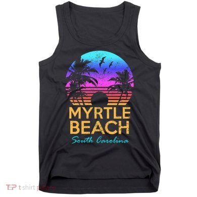 Myrtle Beach South Carolina Vacation Vintage Sunset Tank Top