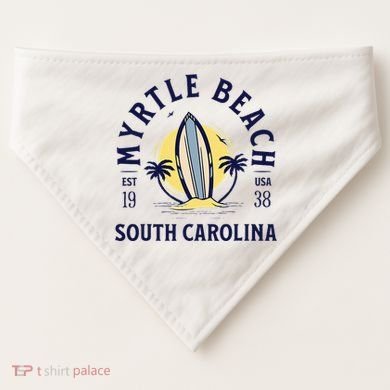 Myrtle Beach South Carolina Surf Summer Vacation USA-Made Doggie Bandana