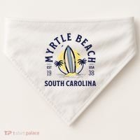 Myrtle Beach South Carolina Surf Summer Vacation USA-Made Doggie Bandana thumb 0