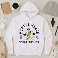 Myrtle Beach South Carolina Surf Summer Vacation Hoodie thumb 3