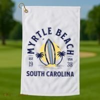 Myrtle Beach South Carolina Surf Summer Vacation Golf Towel thumb 1
