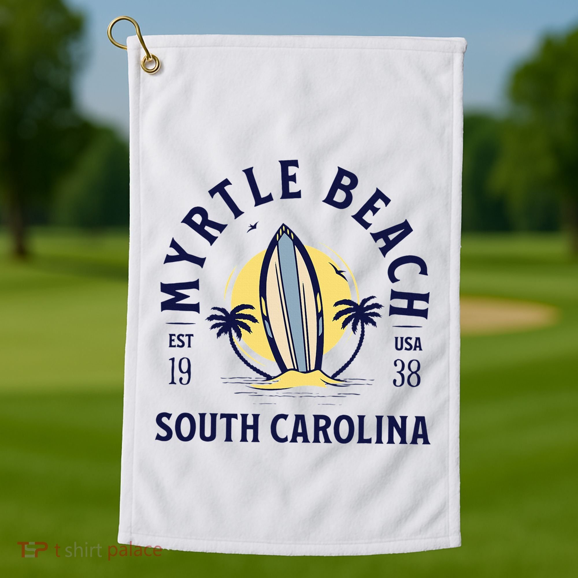 Myrtle Beach South Carolina Surf Summer Vacation Golf Towel