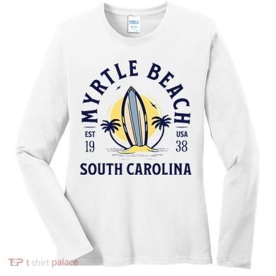 Myrtle Beach South Carolina Surf Summer Vacation Women's Long Sleeve Shirt