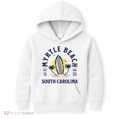 Myrtle Beach South Carolina Surf Summer Vacation Kids Hoodie