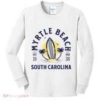 Myrtle Beach South Carolina Surf Summer Vacation Kids Long Sleeve Shirt thumb 0