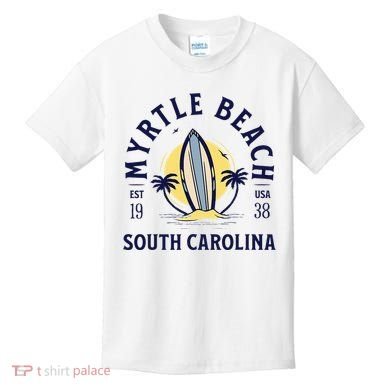 Myrtle Beach South Carolina Surf Summer Vacation Kids T-Shirt
