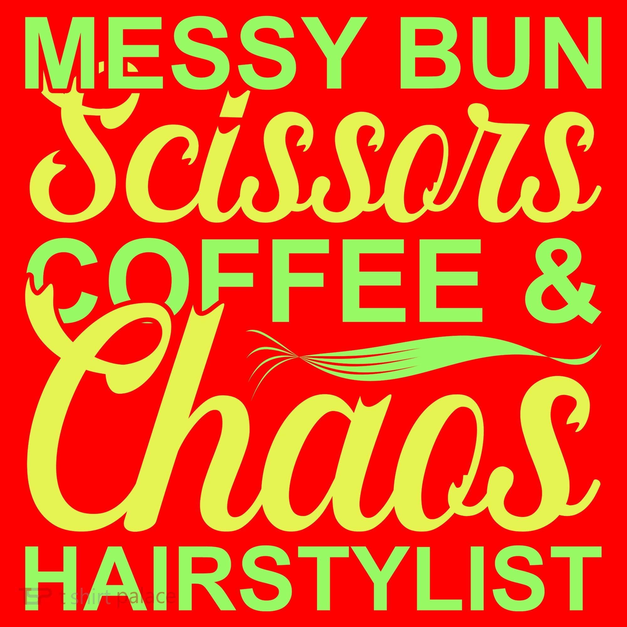 Messy Bun Scissors Coffee And Chaos Hairstylist Santa Hat