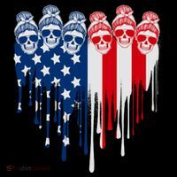 Messy Bun Skulls USA American Flag Painted Heart Coffee Mug thumb 5