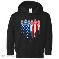 Messy Bun Skulls USA American Flag Painted Heart Toddler Hoodie thumb 0
