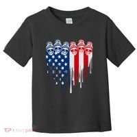Messy Bun Skulls USA American Flag Painted Heart Toddler T-Shirt thumb 0