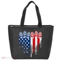 Messy Bun Skulls USA American Flag Painted Heart Tote Bag thumb 0