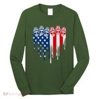 Messy Bun Skulls USA American Flag Painted Heart Long Sleeve Shirt thumb 0