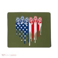 Messy Bun Skulls USA American Flag Painted Heart Mousepad thumb 0