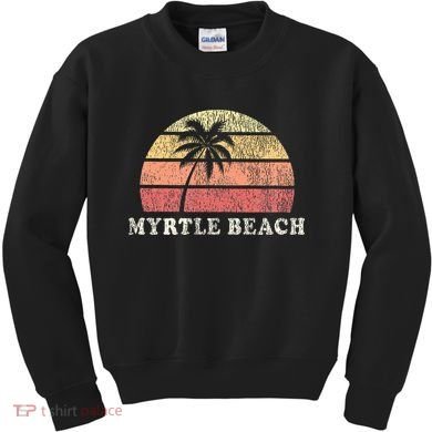 Myrtle Beach Sc Vintage 70s Retro Throwback Design Kids Sweatshirt