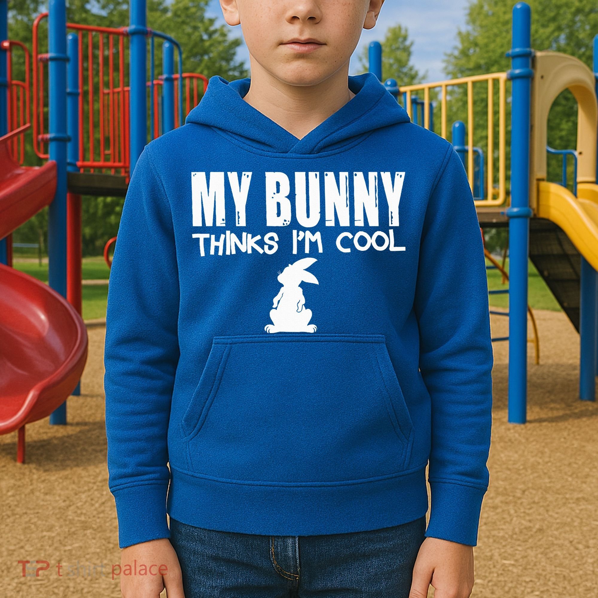 My Bunny Thinks IM Cool Rabbit Kids Hoodie