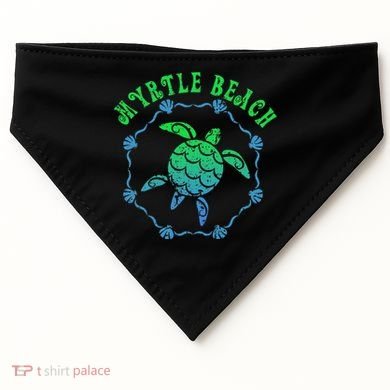 Myrtle Beach T Retro Tribal Turtle Gift USA-Made Doggie Bandana