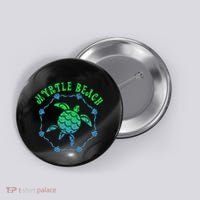 Myrtle Beach T Retro Tribal Turtle Gift Button thumb 0