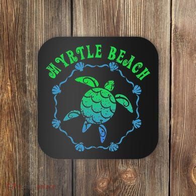 Myrtle Beach T Retro Tribal Turtle Gift Coaster