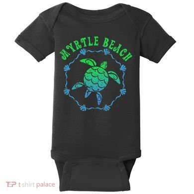 Myrtle Beach T Retro Tribal Turtle Gift Baby Bodysuit