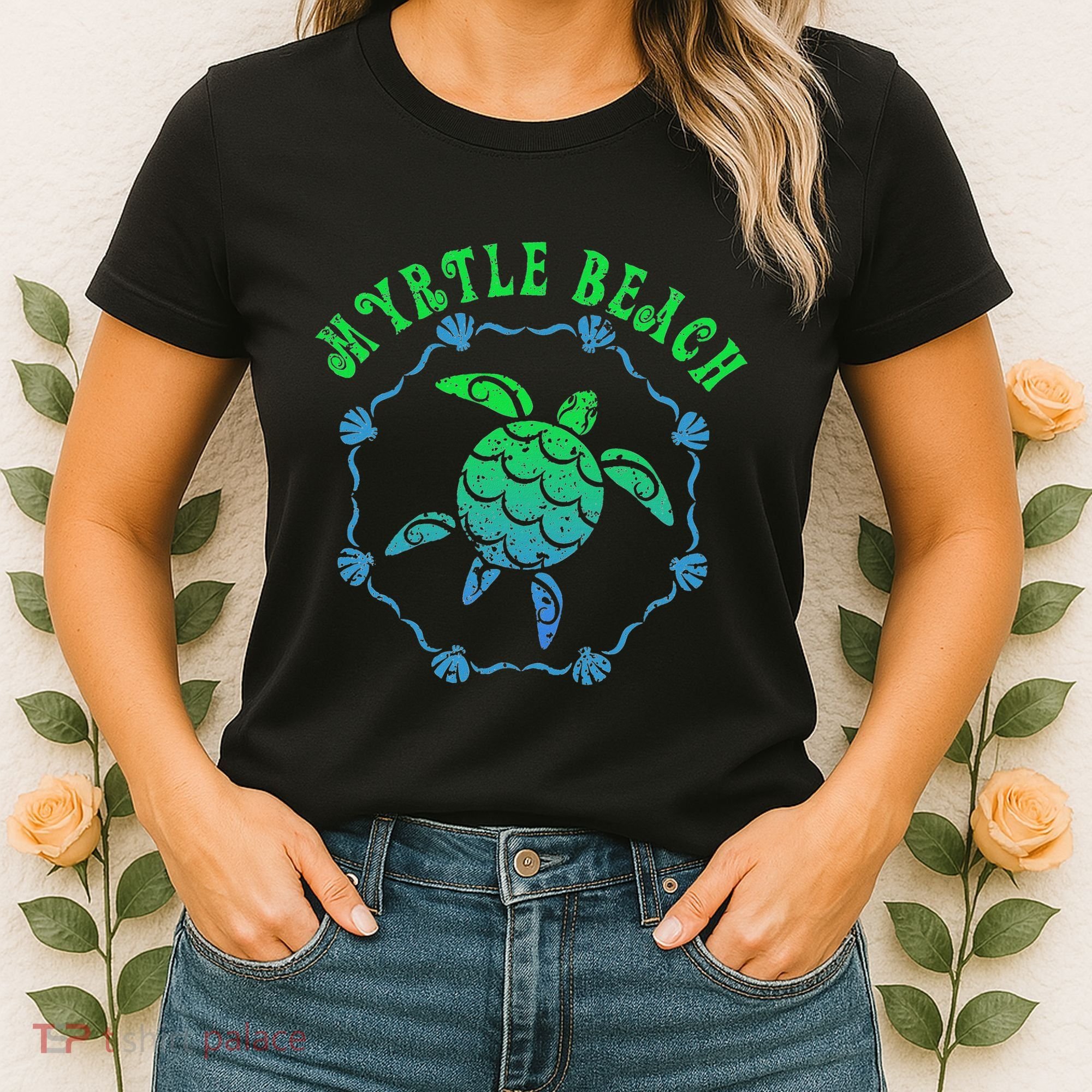 Myrtle Beach T Retro Tribal Turtle Gift Women's T-Shirt