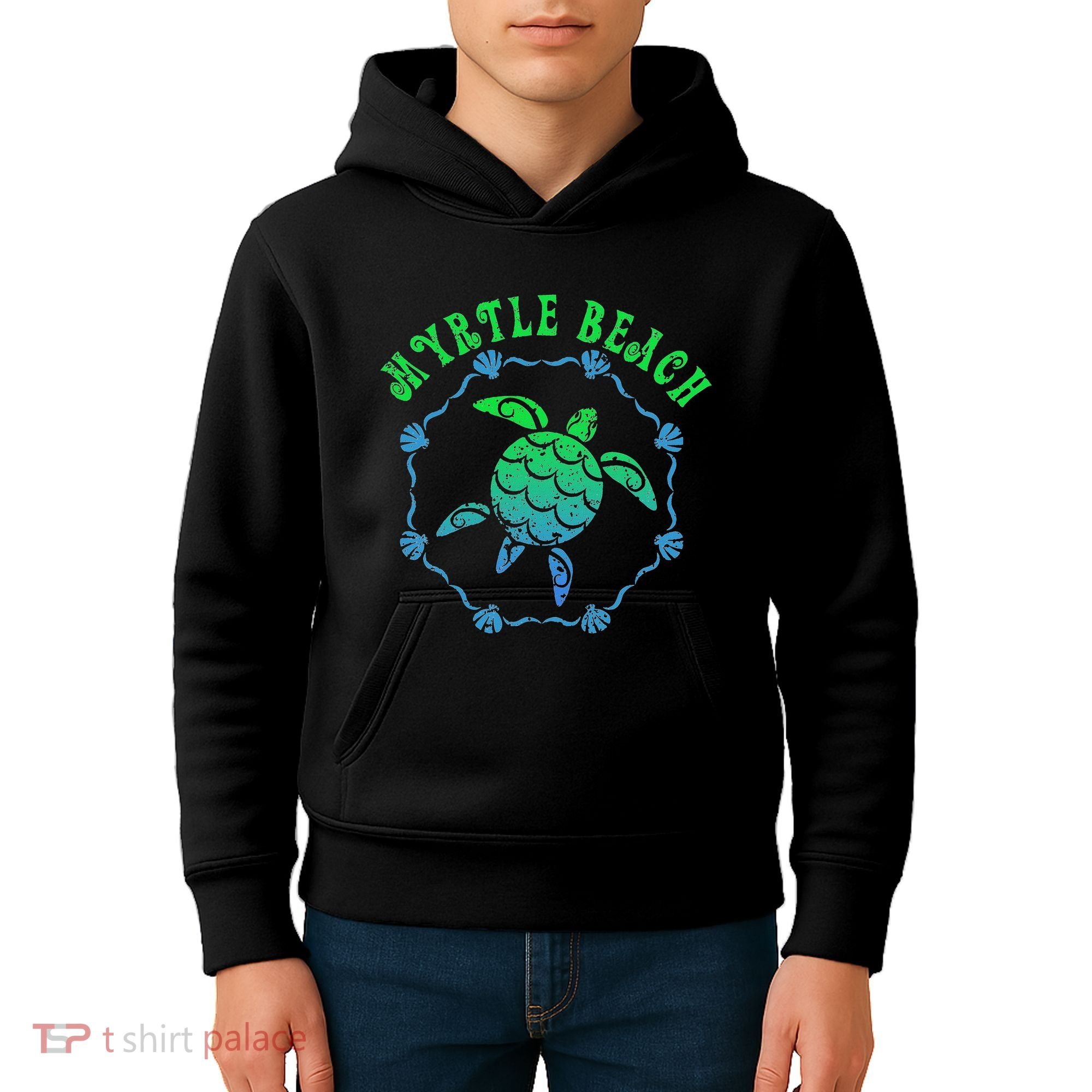 Myrtle Beach T Retro Tribal Turtle Gift Kids Hoodie
