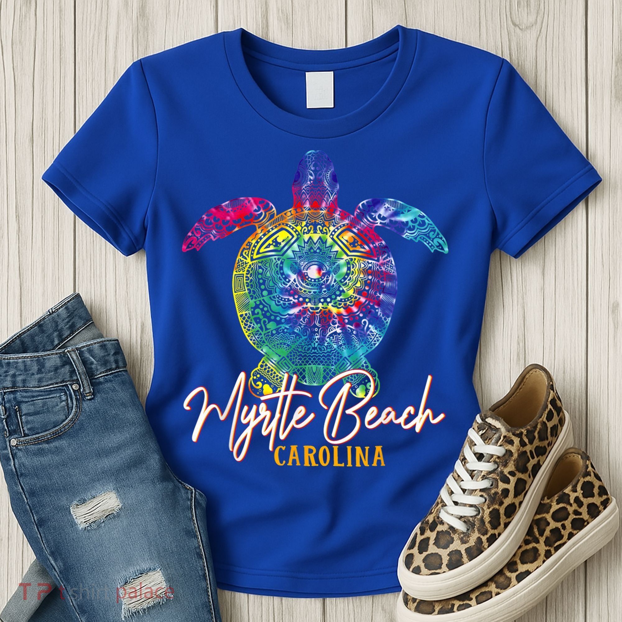 Myrtle Beach Tie Dye Sea Turtle Carolina Family Vacation Women's T-Shirt