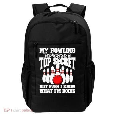 My Bowling Technique Is Top Secret Funny Bowling Bowler Backpack