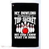 My Bowling Technique Is Top Secret Funny Bowling Bowler Golf Towel thumb 0