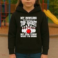 My Bowling Technique Is Top Secret Funny Bowling Bowler Kids Hoodie thumb 3