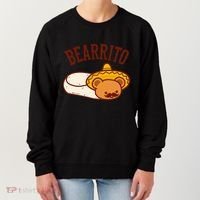Mexican Bearrito Teddy Bear Burrito With Mustache Women's Sweatshirt thumb 0