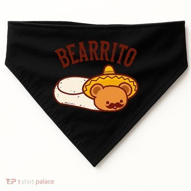 Mexican Bearrito Teddy Bear Burrito With Mustache USA-Made Doggie Bandana