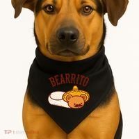 Mexican Bearrito Teddy Bear Burrito With Mustache USA-Made Doggie Bandana thumb 1