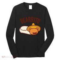 Mexican Bearrito Teddy Bear Burrito With Mustache Long Sleeve Shirt thumb 0